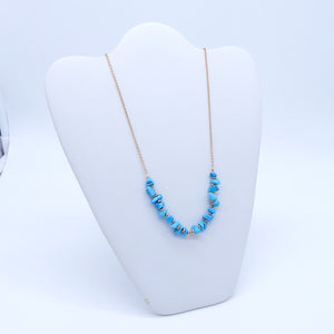 Collanina 50 cm con Aulite grezza e rondelle argento    PE 359
