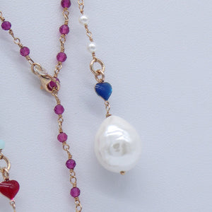 Collana incatenato saliscendi con Madreperla terminale     PE 292