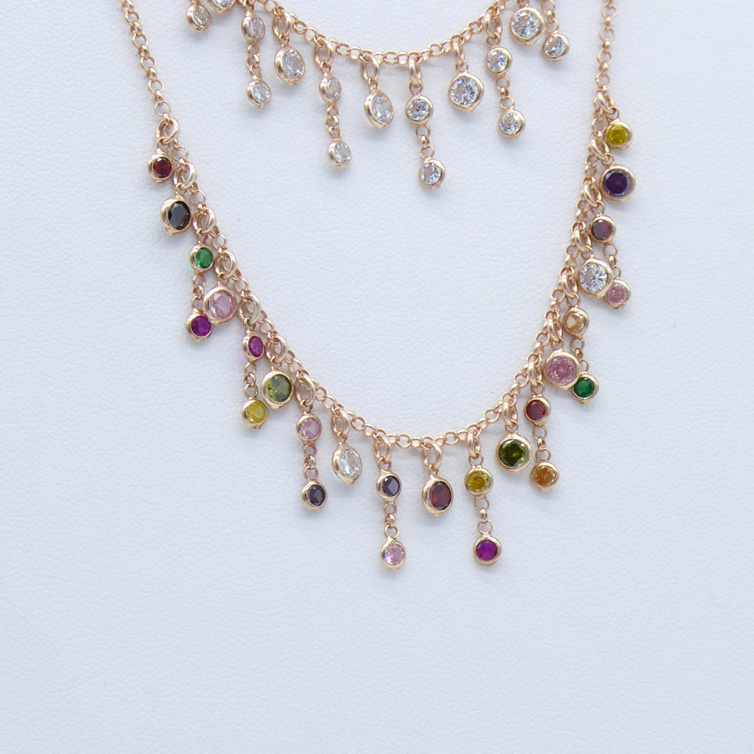 Collana con zirconi cipolline a scalare    PE 308