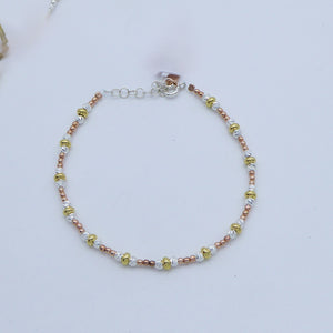 Bracciale tris argento e ciambelle   B 858