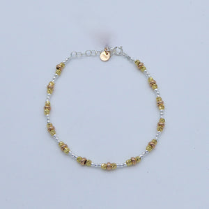Bracciale tris argento e ciambelle   B 858