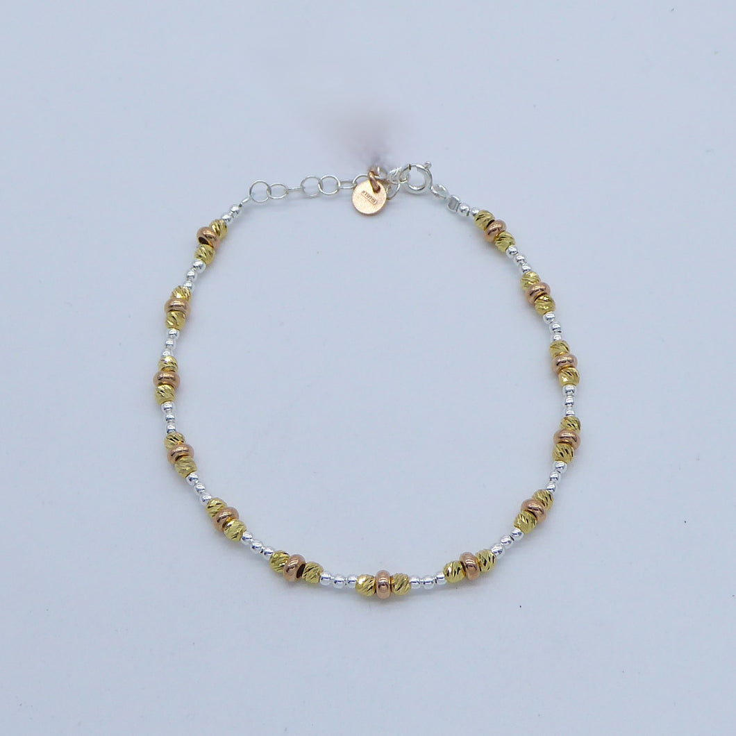 Bracciale tris argento e ciambelle   B 858