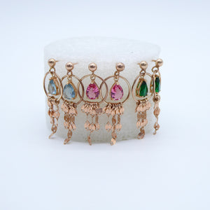 Orecchini sciarpetta a scalare con zircone goccia     O 774/1