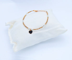 Bracciale ematite con ciondoli misti    Ref. B 333