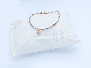 Bracciale ematite con ciondoli misti    Ref. B 333