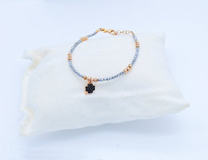 Bracciale ematite con ciondoli misti    Ref. B 333