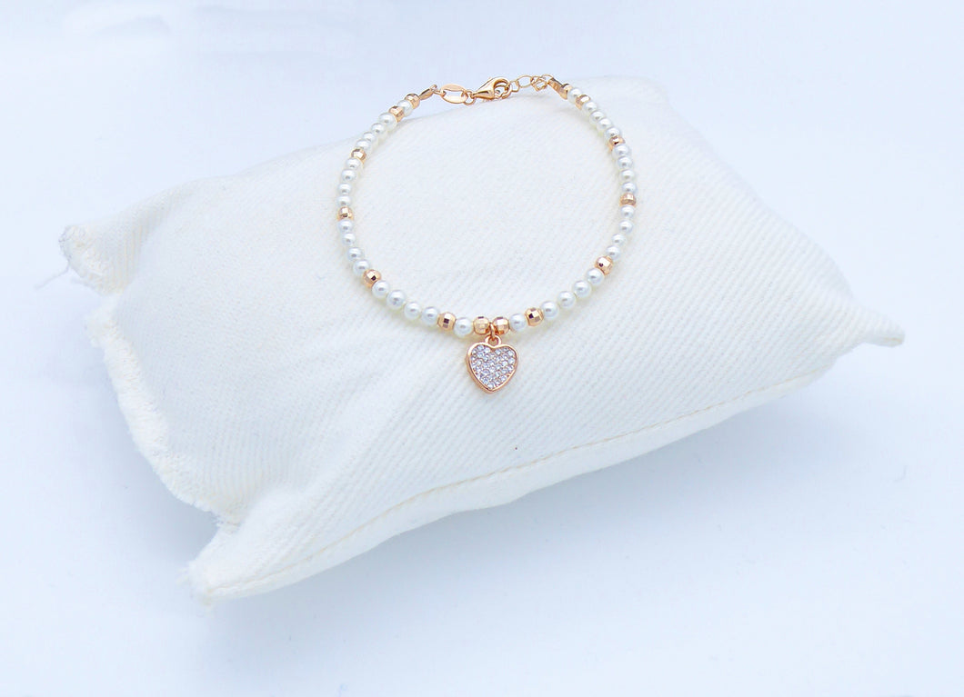 Bracciale perline con ciondolo       Ref. S066