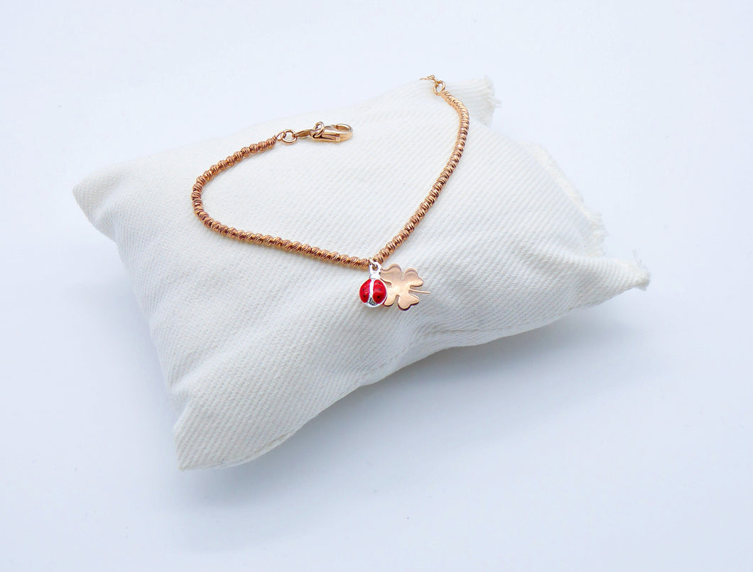 Bracciale palline diamantate portafortuna         Ref. B 532/7