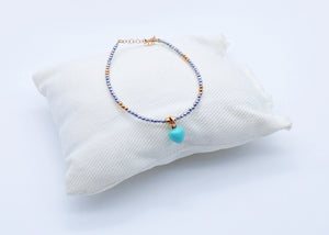 Bracciale ematite ciondolo cuore/stella smaltato         Ref. B 170