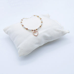 Bracciale palline con cuore/stella ziconi         Ref. B 432