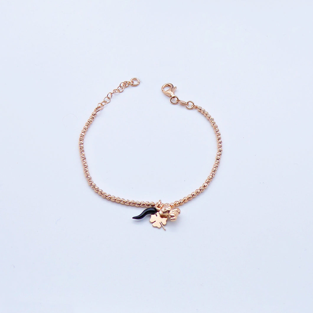 Bracciale palline diamantate portafortuna   B S3182/CD