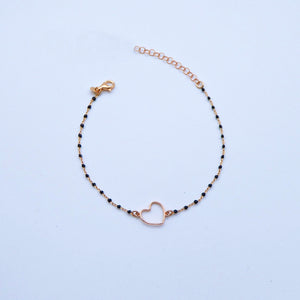 Bracciale palline smaltate con intermezzo cuore mini   Ref. B 877/mini