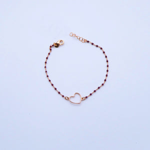 Bracciale palline smaltate con intermezzo cuore mini   Ref. B 877/mini