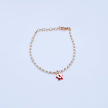 Carica l&#39;immagine nel visualizzatore di Gallery, Bracciale perline e palline rosa con ciondoli smalto e chiave/lucchetto  Ref. B 298
