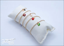 Carica l&#39;immagine nel visualizzatore di Gallery, Bracciale perline e palline rosa con ciondoli smalto e chiave/lucchetto  Ref. B 298
