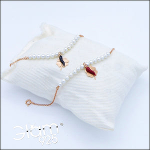 Bracciale con perle e ciondoli fortuna  Ref. B 621