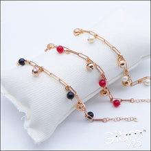 Carica l&#39;immagine nel visualizzatore di Gallery, Bracciale maglia rettangolare con pietre dure e campanelle  Ref. B DV1525
