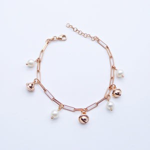 Bracciale maglia rettangolare con pietre dure e campanelle  Ref. B DV1525