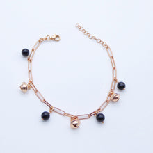Carica l&#39;immagine nel visualizzatore di Gallery, Bracciale maglia rettangolare con pietre dure e campanelle  Ref. B DV1525
