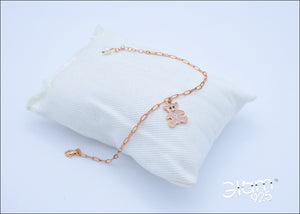 Bracciale maglia rettangolare con Orsetto a zirconi   Ref. B 592/HB