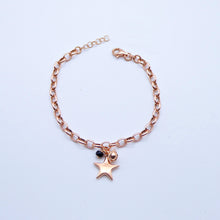 Carica l&#39;immagine nel visualizzatore di Gallery, Bracciale anelle bombate con Cuore/Stella grande bombata e pietre  Ref. B 181
