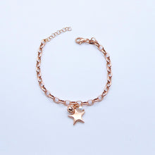 Carica l&#39;immagine nel visualizzatore di Gallery, Bracciale anelle bombate con Cuore/Stella grande bombata e pietre  Ref. B 181
