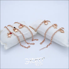 Carica l&#39;immagine nel visualizzatore di Gallery, Bracciale anelle bombate con Cuore/Stella grande bombata e pietre  Ref. B 181
