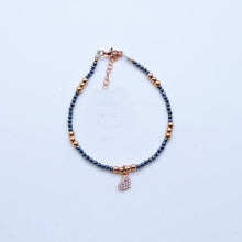 Carica l&#39;immagine nel visualizzatore di Gallery, Bracciale Ematite colorata con palline argento e ciondoli misti zirconi   Ref. B 333
