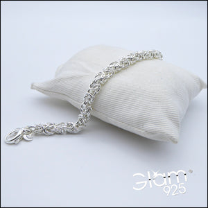 Bracciale torchon in argento bianco   Ref. B DV902