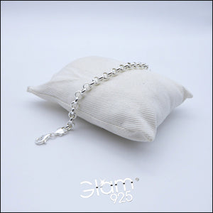 Bracciale stile tiffany anelle tonde bombate in argento bianco  Ref.  B DV749