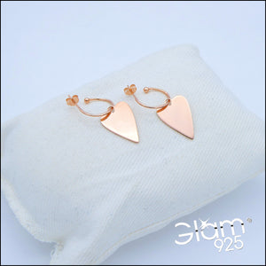 Orecchini mezzo cerchio con Cuore allungato  Ref. O 139/1-HB