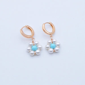 Scattino liscio con fiore perline   Ref. O 408