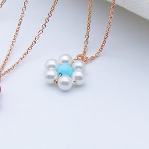 Collanina minimale con fiori colorati   Ref. PE 419/MAX