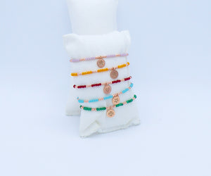 Braccialetto swarosky colorati con tondino inciso   Ref. B 109/PT
