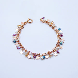 Bracciale multiciondolo con pietre   B S3499  B S3500  B S0492