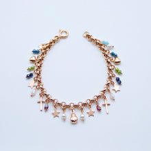 Carica l&#39;immagine nel visualizzatore di Gallery, Bracciale multiciondolo con pietre   B S3499  B S3500  B S0492
