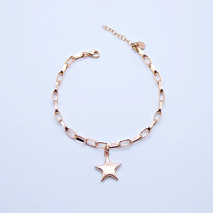 Bracciale maglia rettangolare grande con maxi ciondolo    B 044/bl - B 044
