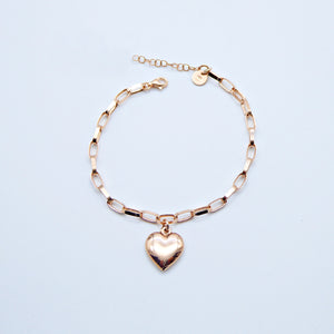 Bracciale maglia rettangolare grande con maxi ciondolo    B 044/bl - B 044
