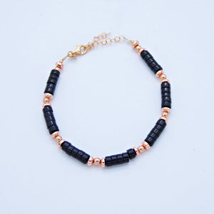 Bracciale pietre dure e tondini ematite rosa    B 183/1