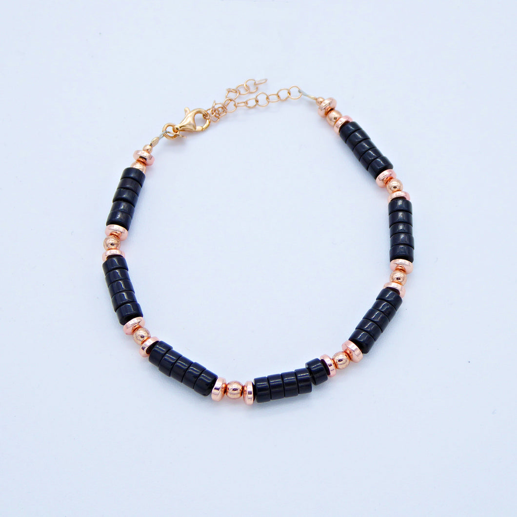 Bracciale pietre dure e tondini ematite rosa    B 183/1