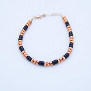 Bracciale pietre dure intermezzi tondini ematite    B 183