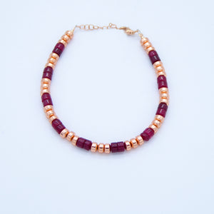 Bracciale pietre dure intermezzi tondini ematite    B 183