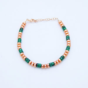 Bracciale pietre dure intermezzi tondini ematite    B 183