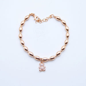 Bracciale ovalini con ciondolo orsetto zirconi   B S5182/CD