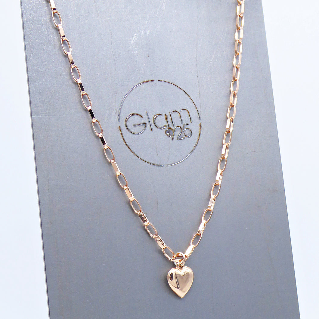 Collana maglia rettangolare grande con ciondolo bombato   PE 041 -  PE 041/BL