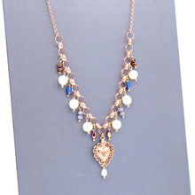 Carica l&#39;immagine nel visualizzatore di Gallery, Collana 50cm forzatina/rolò grande con pietre e Cuore sacro   PE 592
